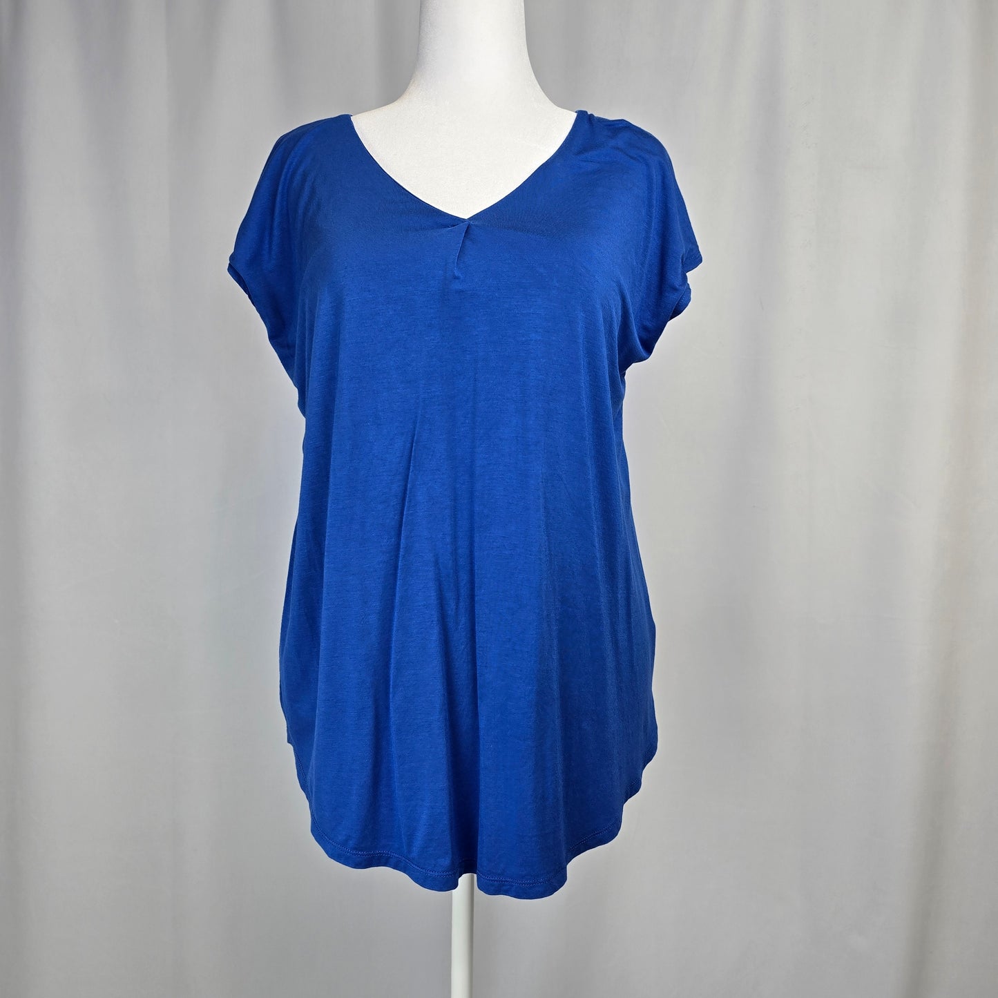 Reitmans Royal Blue Capped Sleeve Top Large Preloved