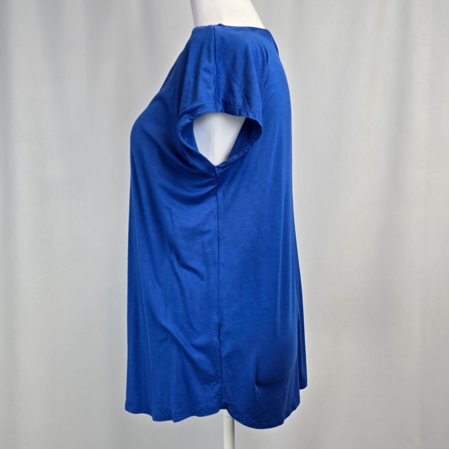 Reitmans Royal Blue Capped Sleeve Top Large Preloved