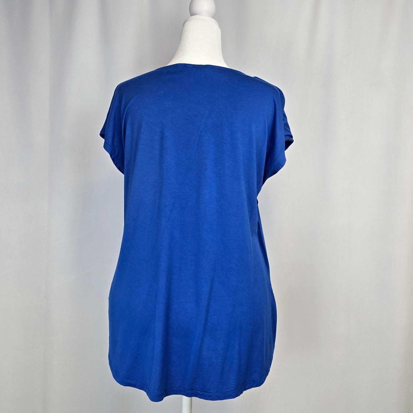 Reitmans Royal Blue Capped Sleeve Top Large Preloved