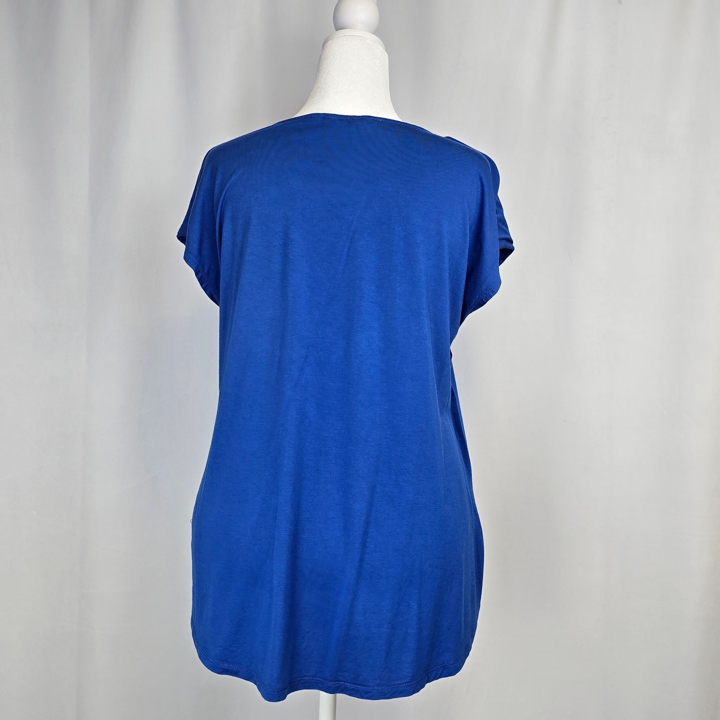 Reitmans Royal Blue Capped Sleeve Top Large Preloved