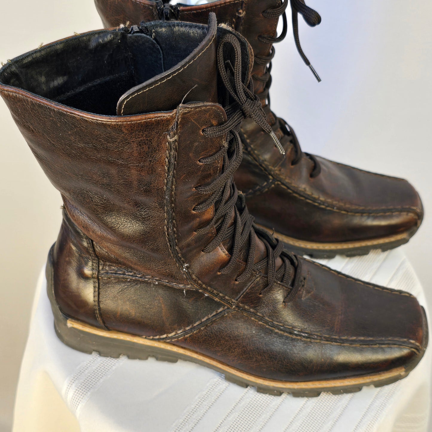 feetfirst Brown Leather Boots Size 38 Preloved
