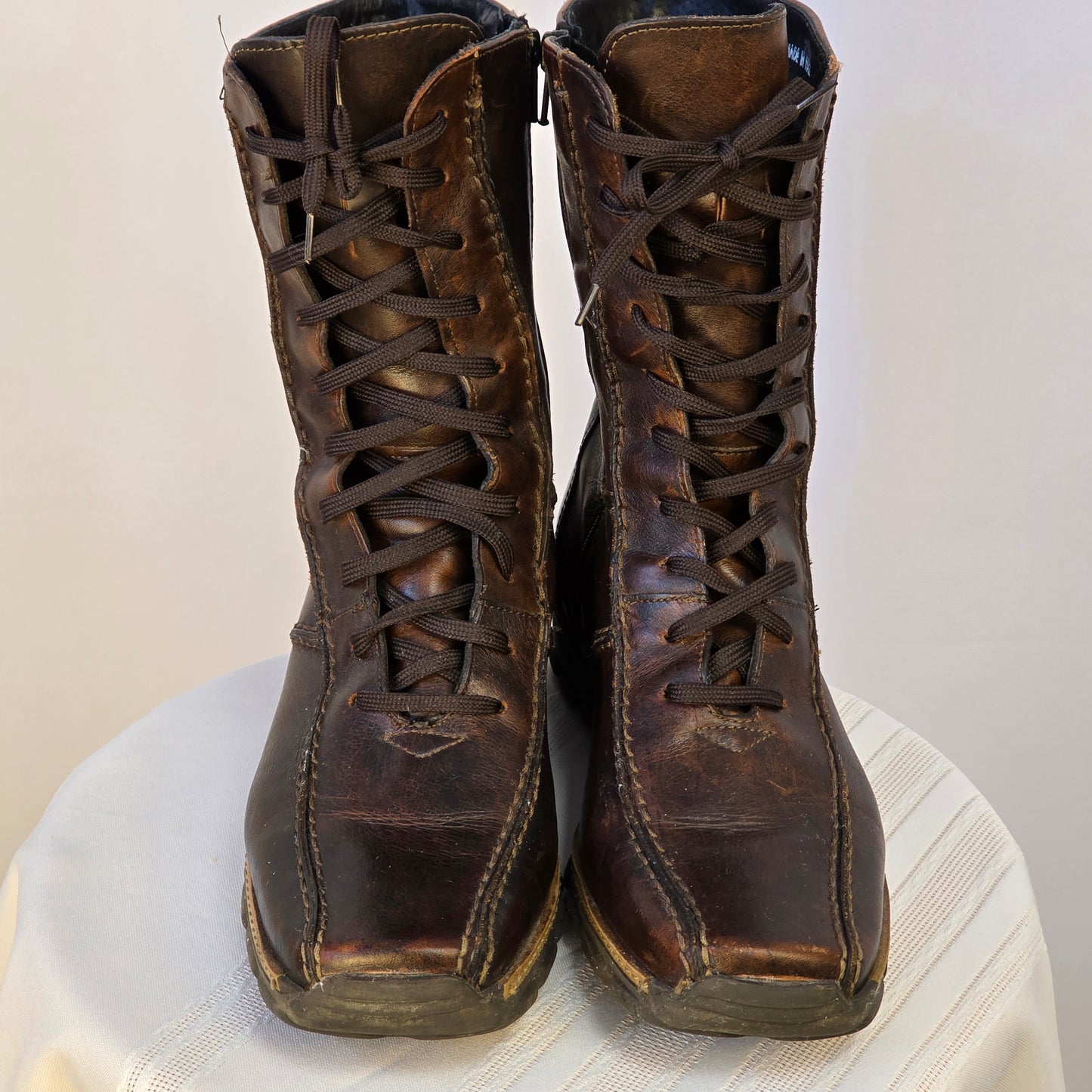 feetfirst Brown Leather Boots Size 38 Preloved