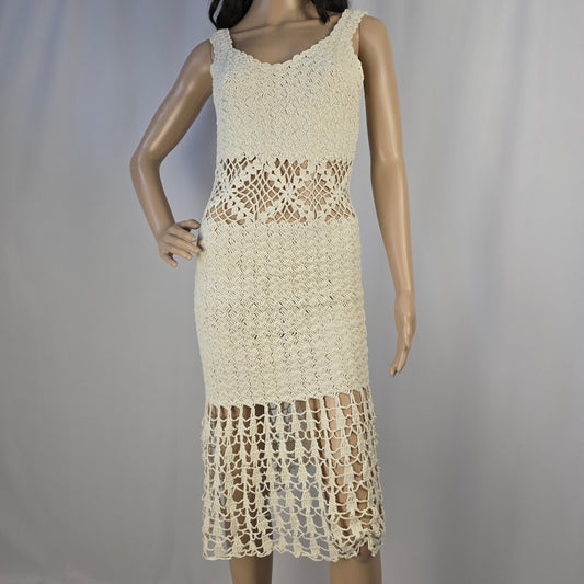 Ivory Crochet Cover Up Approx Small Preloved
