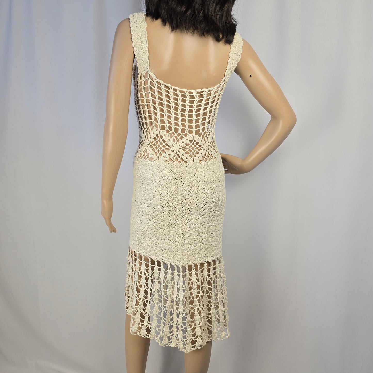 Ivory Crochet Cover Up Approx Small Preloved