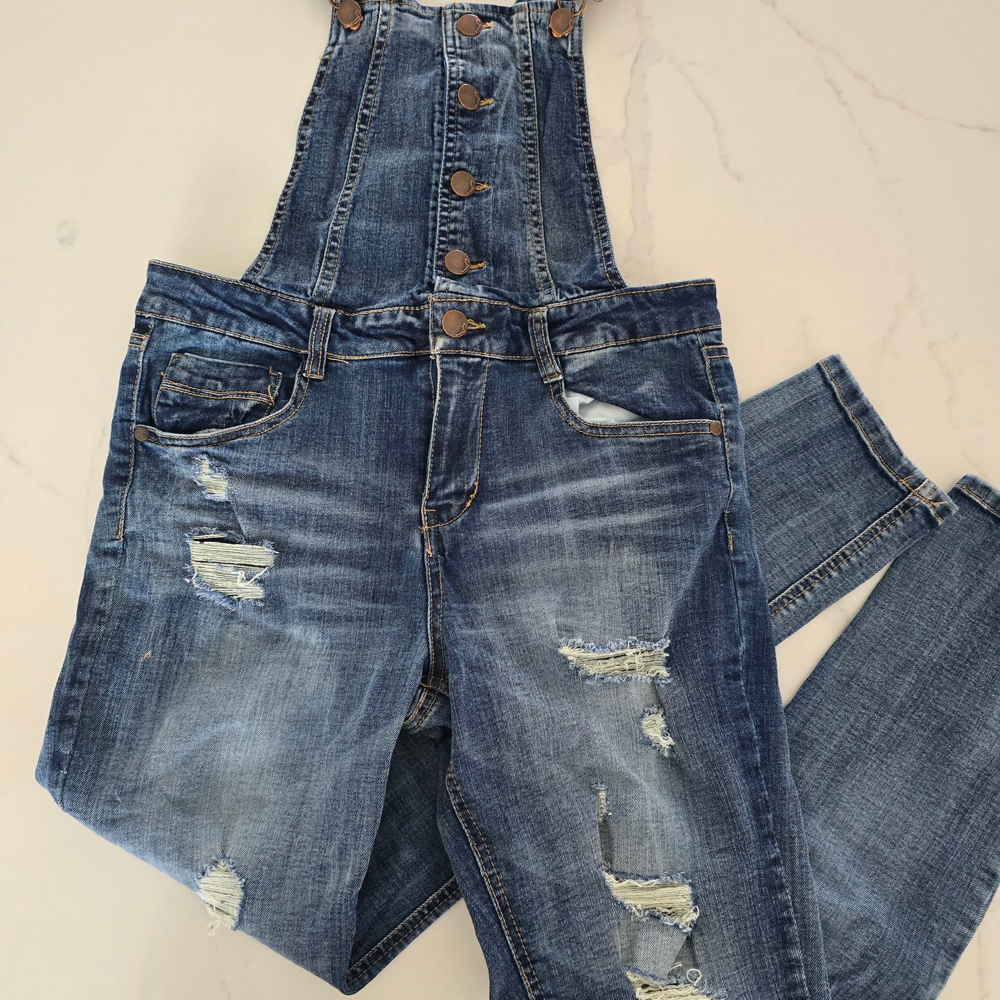 Dollhouse Denim Overalls Size Large Preloved (Fit Size 2 to 4)