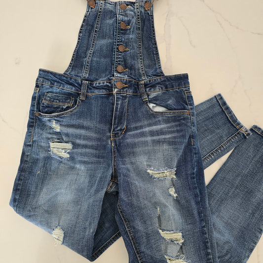 Dollhouse Denim Overalls Size Large Preloved (Fit Size 2 to 4)