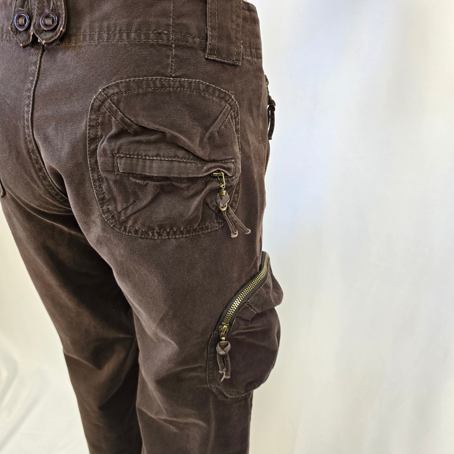 UB Jeans Brown Cargo Boot Cut Size Medium Preloved