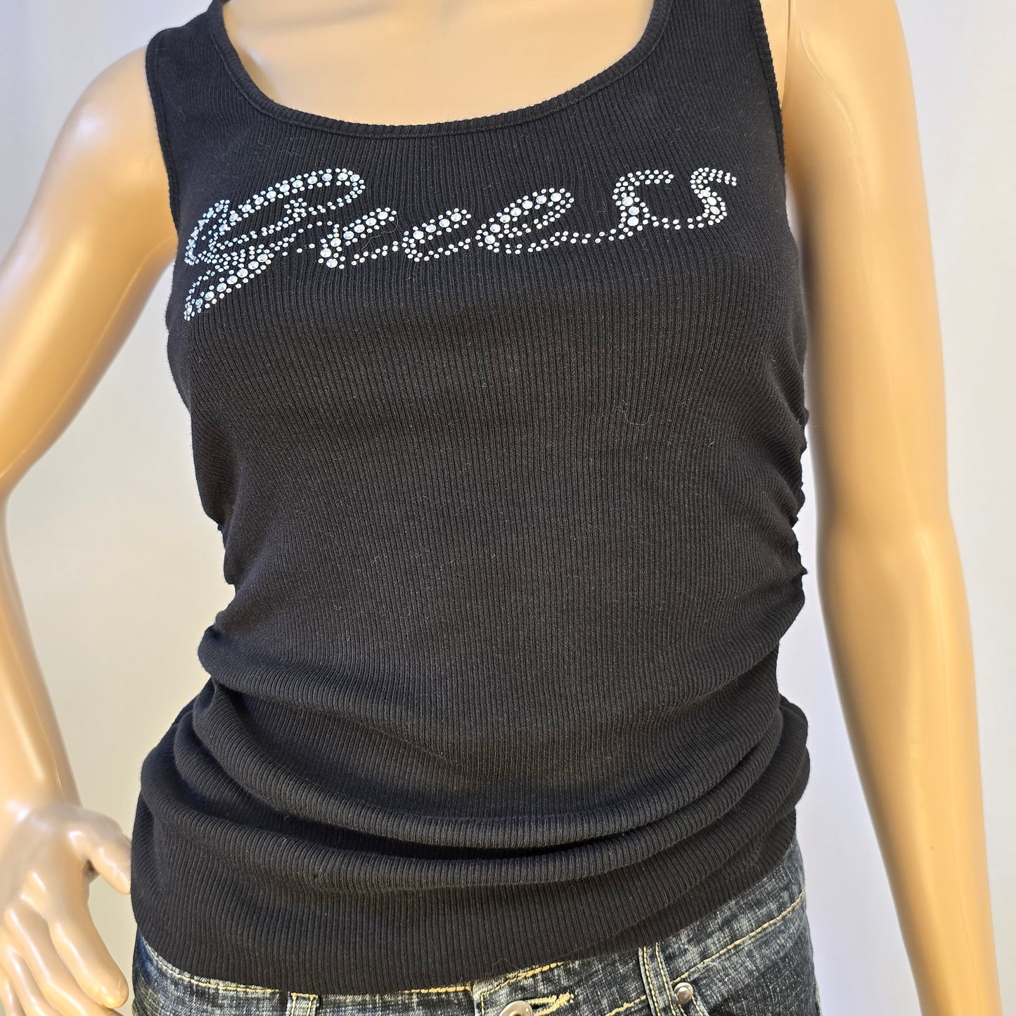 Guess Black Racerback Tank Top Size Medium Preloved