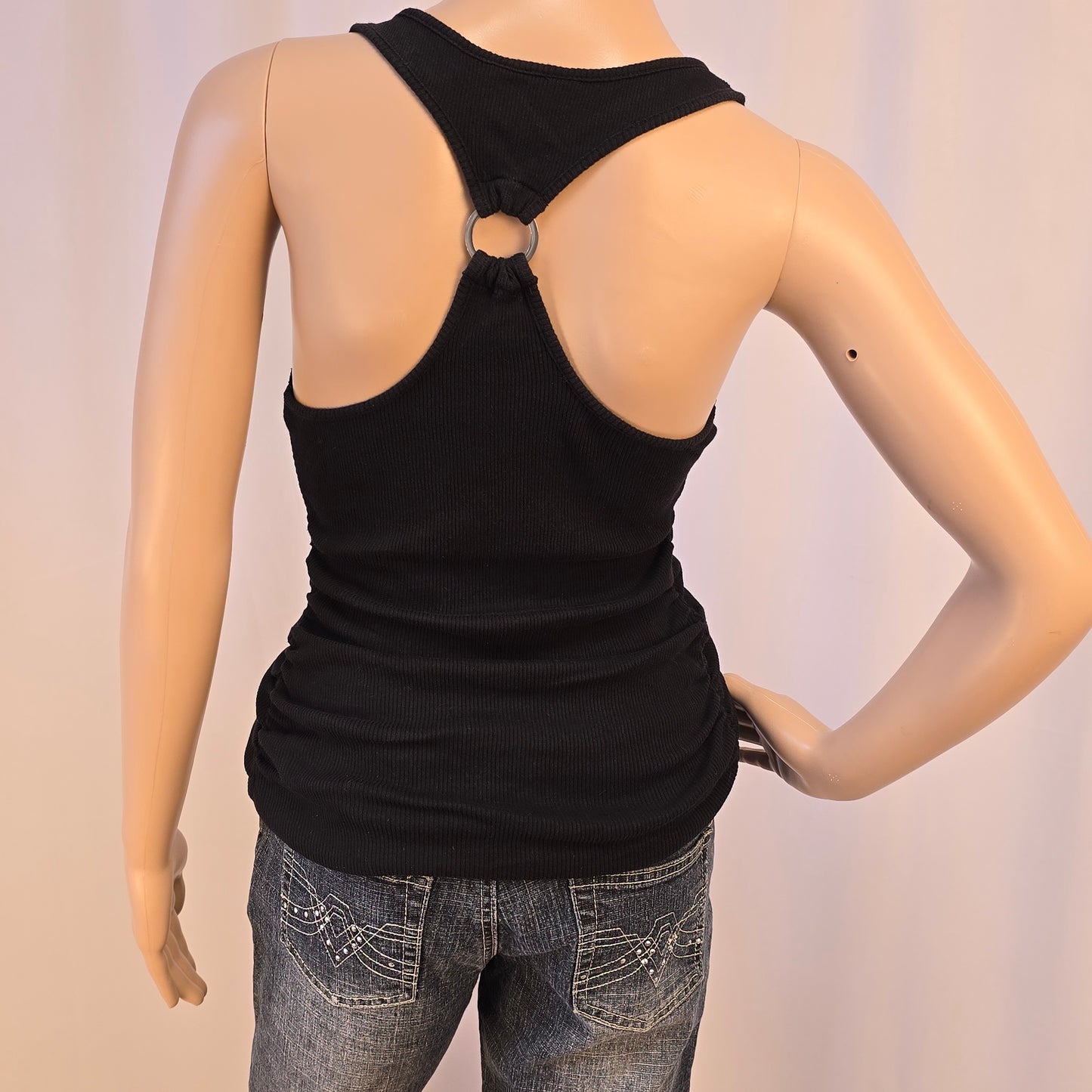 Guess Black Racerback Tank Top Size Medium Preloved