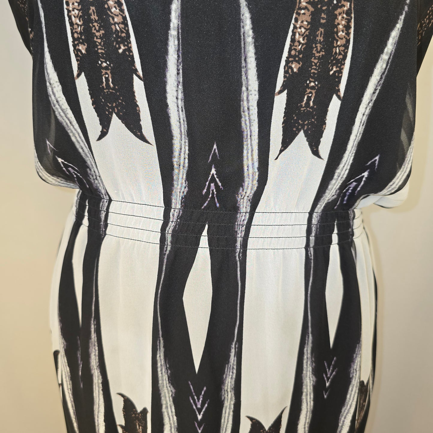 Picadilly Maxi Dress Black, White, Brown Size 12