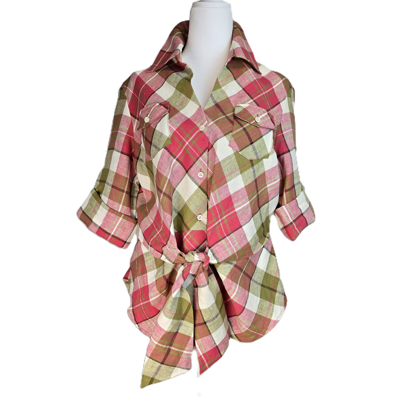 Jones New York Signature Plaid Blouse Preloved Large