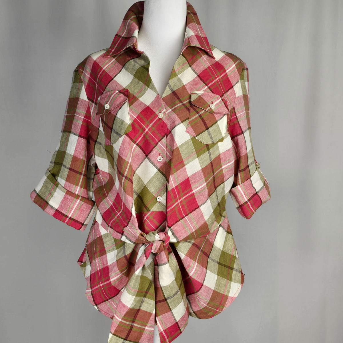 Jones New York Signature Plaid Blouse Preloved Large