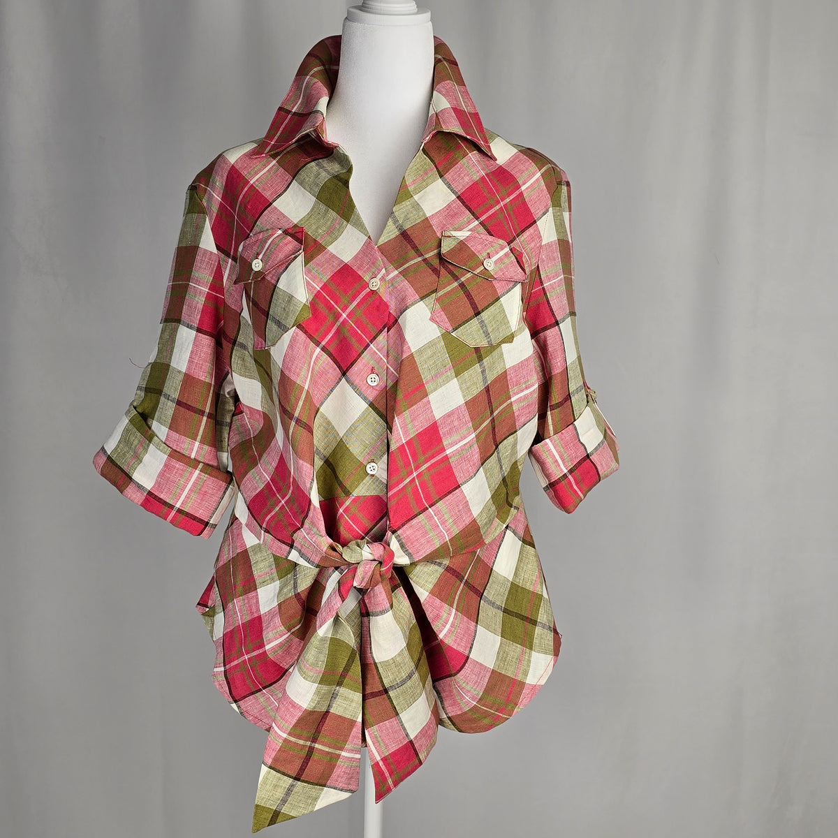 Jones New York Signature Plaid Blouse Preloved Large