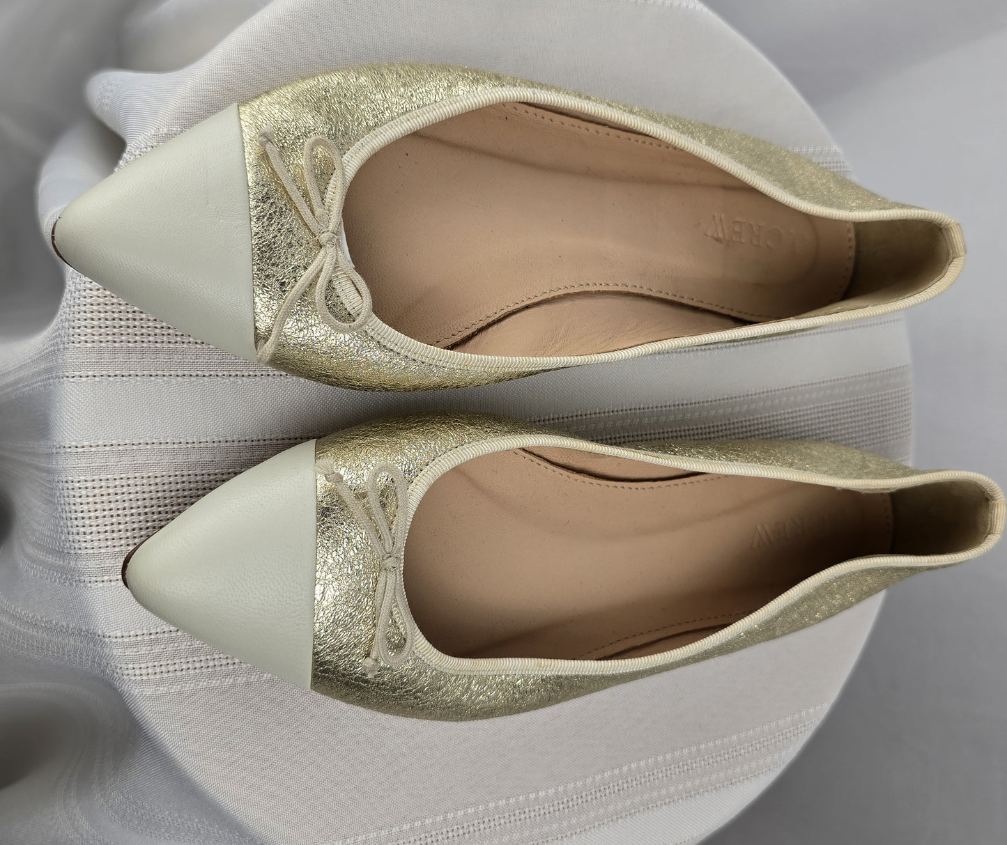 J.Crew Metallic Pointed Toe Flats Size 7 Preloved