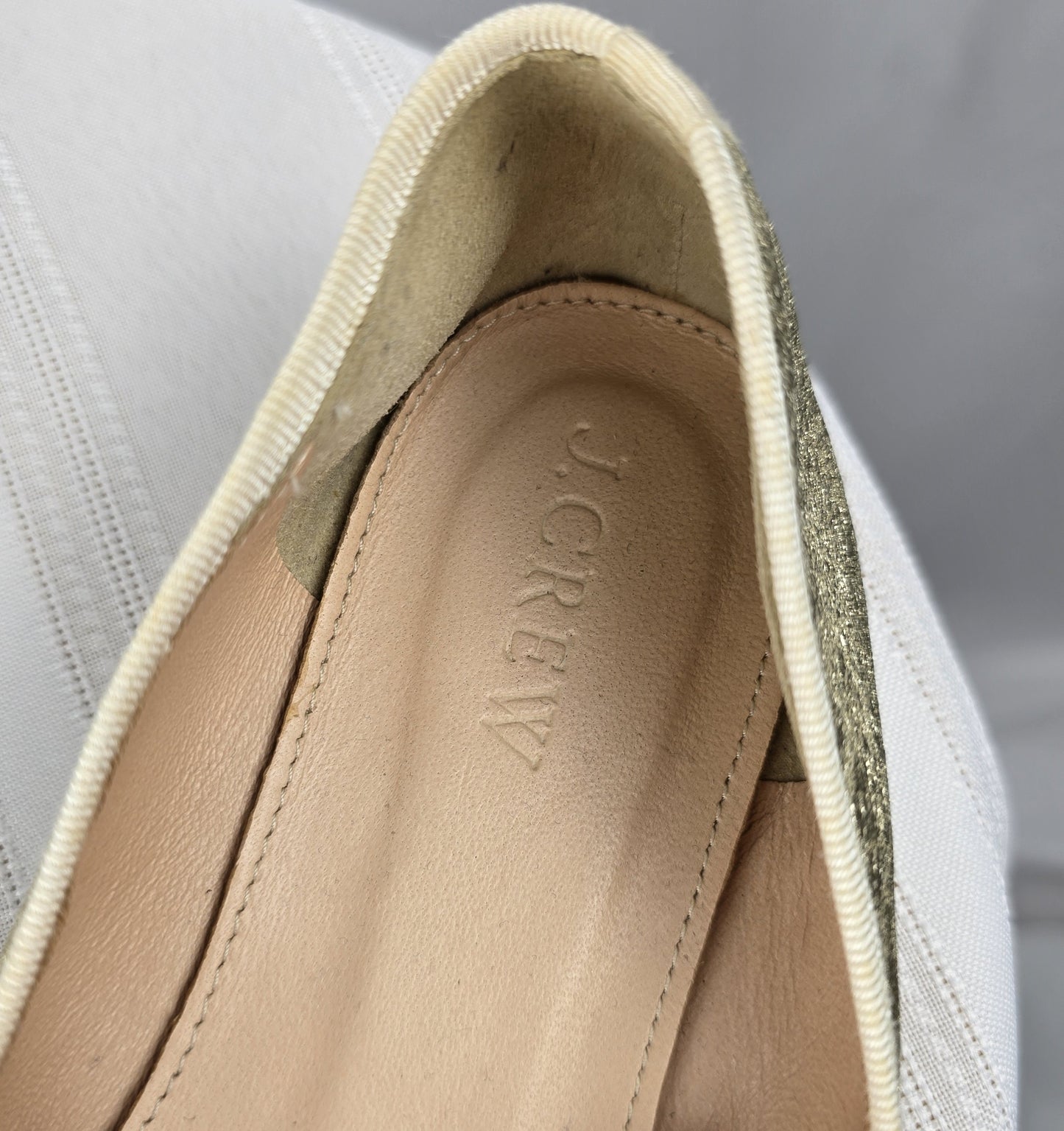 J.Crew Metallic Pointed Toe Flats Size 7 Preloved