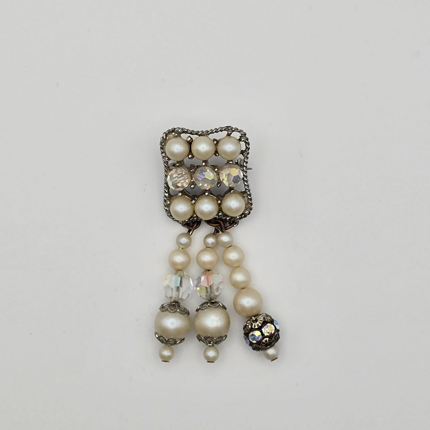 Vintage Pearl and Glass Brooch