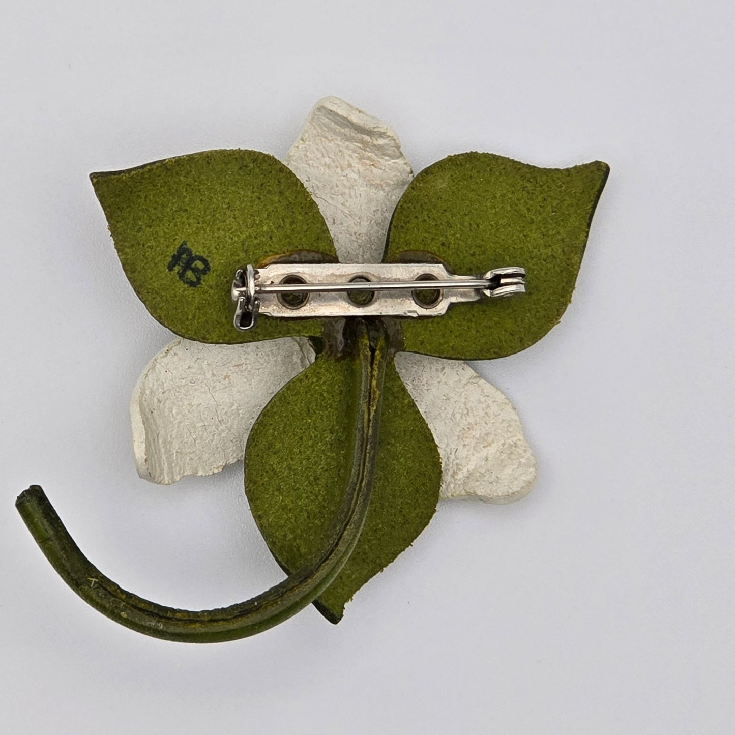 Leather Trillium Brooch