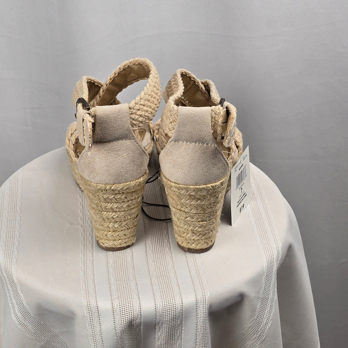 NWT George Hannah Platform Wedge Sandals Beige | Boho Summer Heels