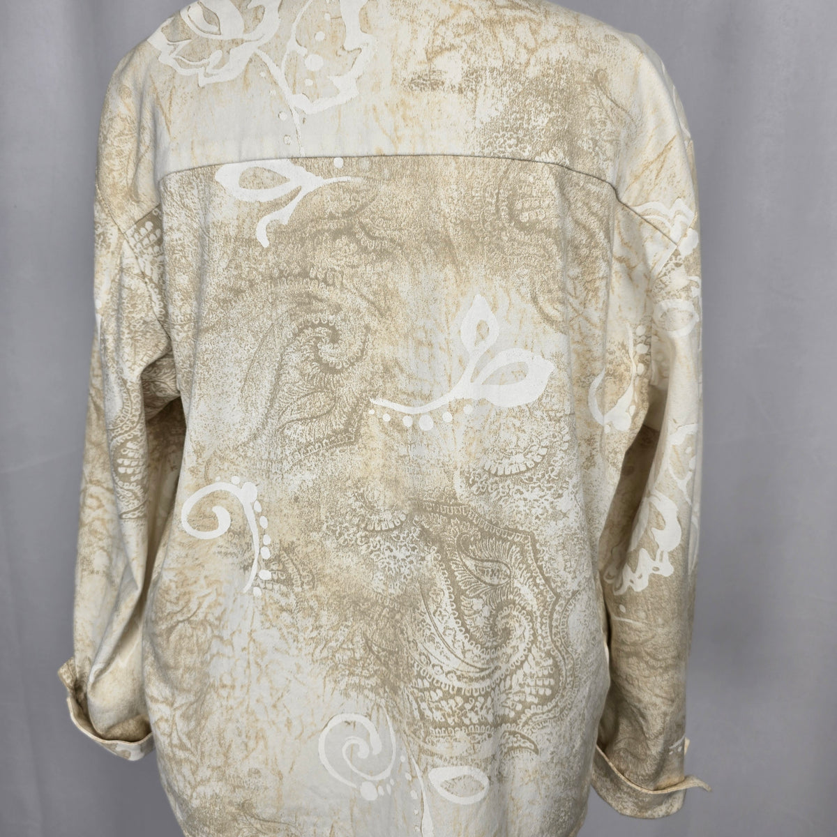 Linda Lundström Vintage Open‑Front Jacket – Paisley, Lightweight, Size 14 Preloved