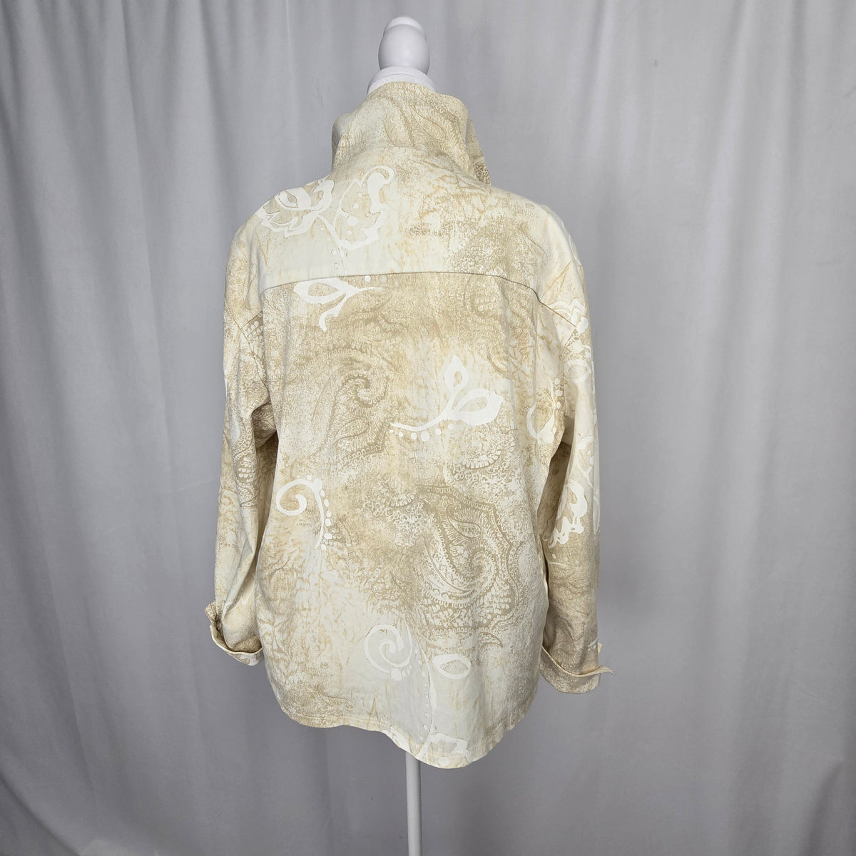 Linda Lundström Vintage Open‑Front Jacket – Paisley, Lightweight, Size 14 Preloved