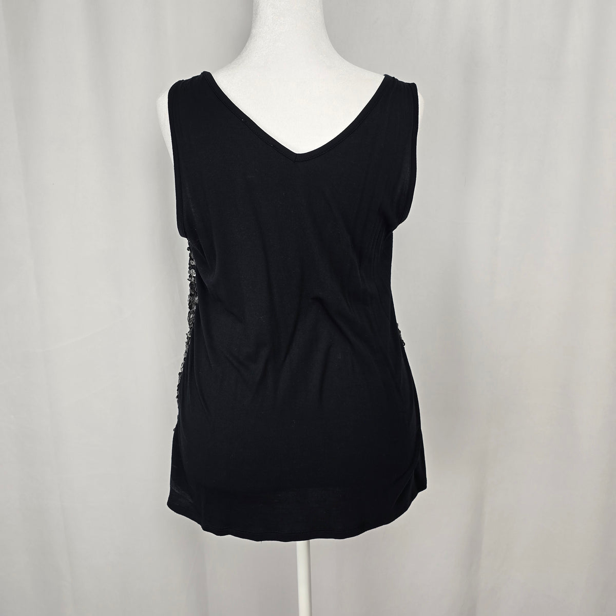Ricki’s Black Sequin Tank – Party Ready, Holiday Glam, Size L Preloved