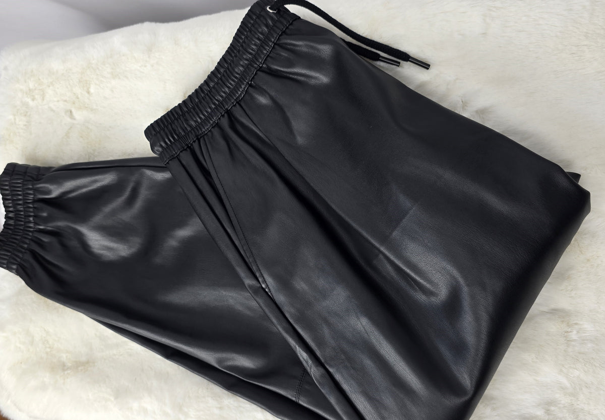 Zara Faux Leather Joggers Large Preloved