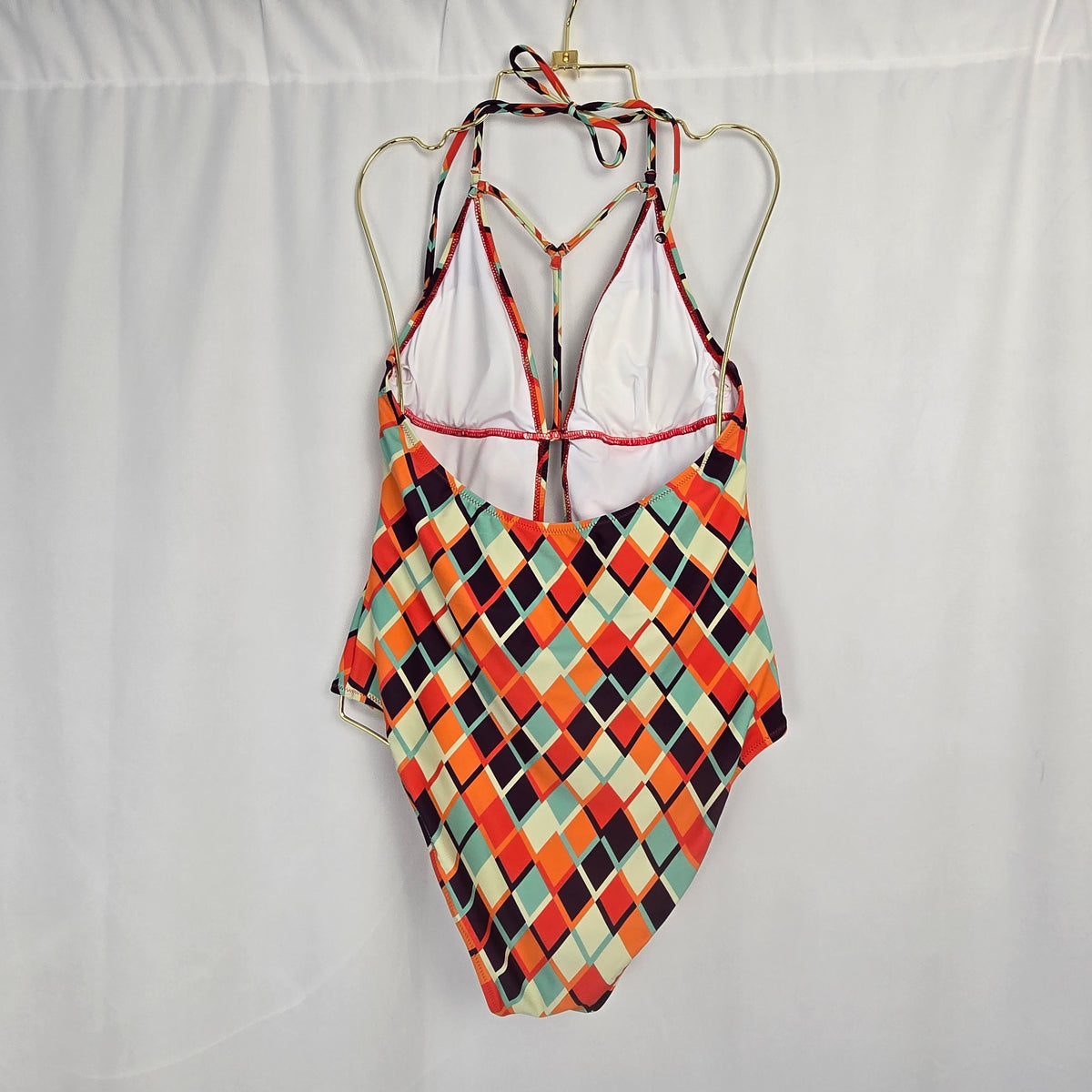 Cupshe One-Piece Geometric Design Plunge Neck Large