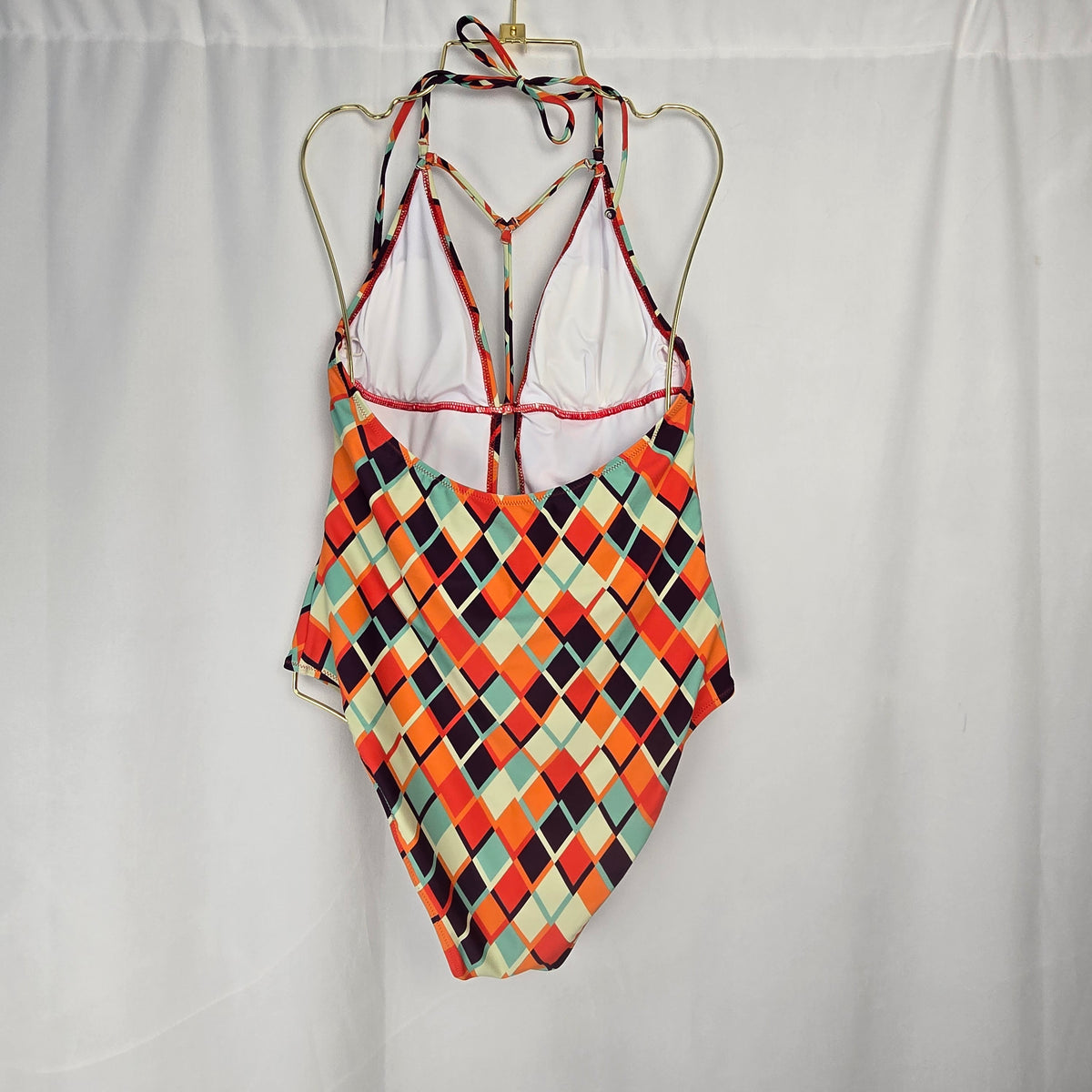 Cupshe One-Piece Geometric Design Plunge Neck Large