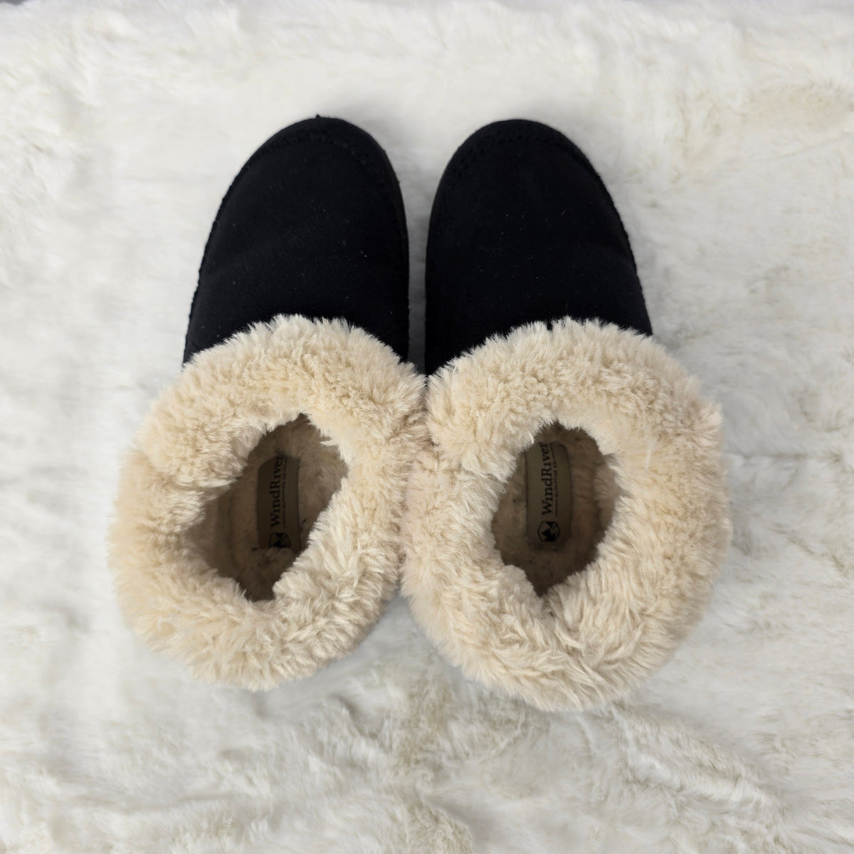 Denver Hayes WindRiver Faux Fur Lined Slippers – Women’s Black Size Medium