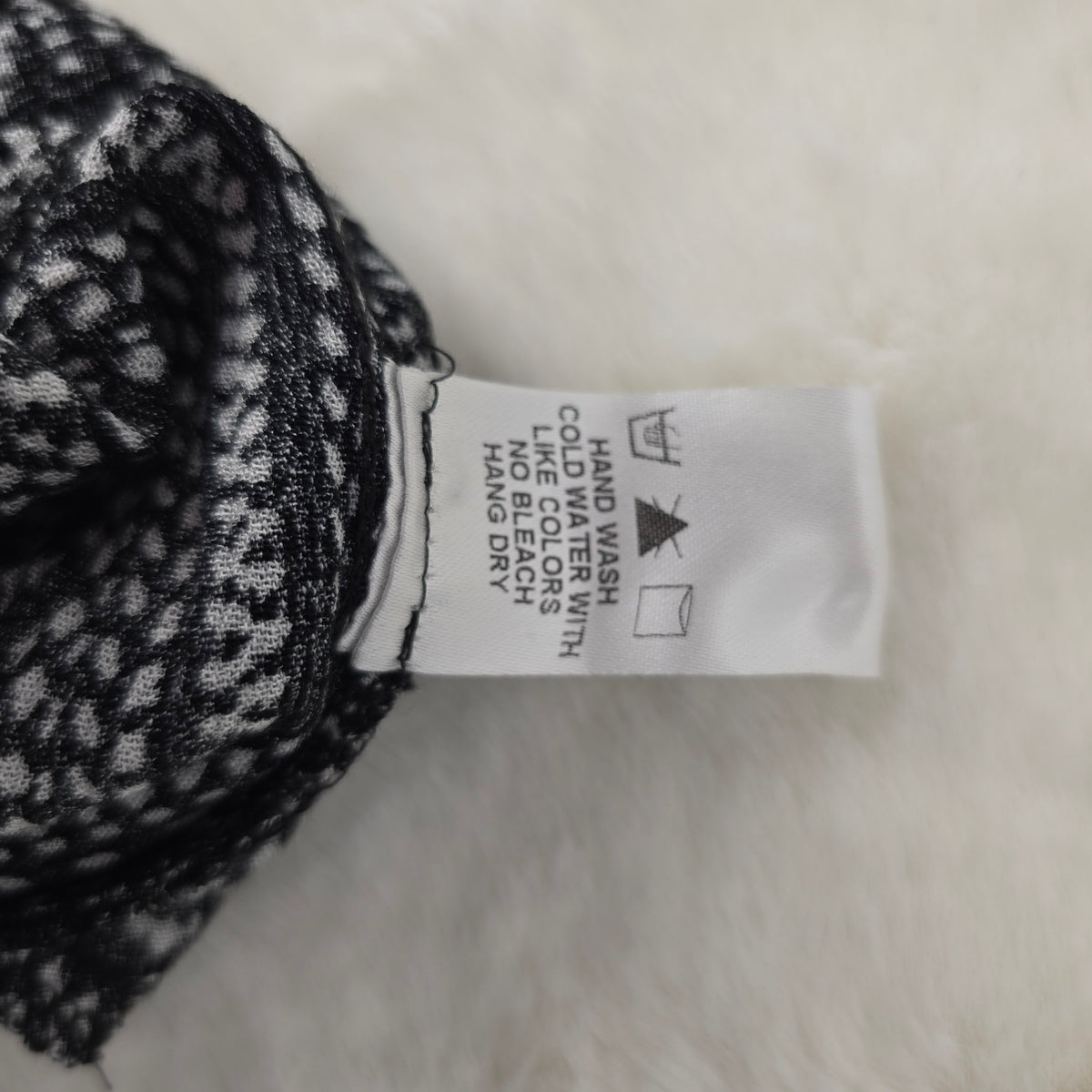 Dress Forum Strapless Wide‑Leg Jumpsuit – Black & White Print, Elastic Waist, Size Large