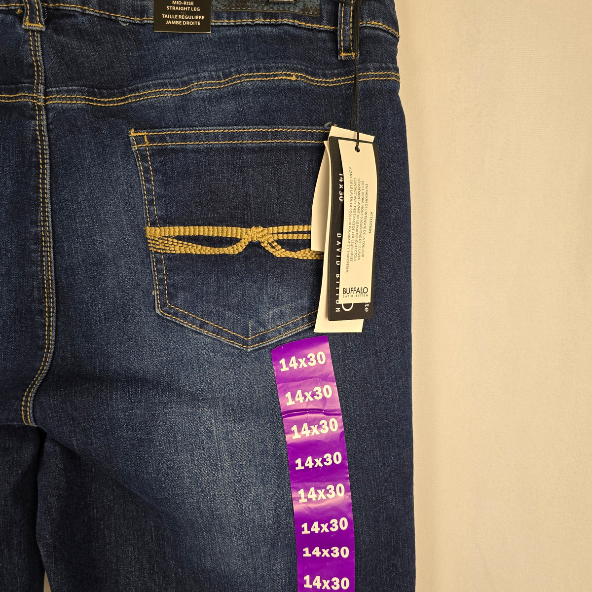 Buffalo David Bitton Misha Mid-Rise Straight Leg Jeans | Size 14x30 | NWT