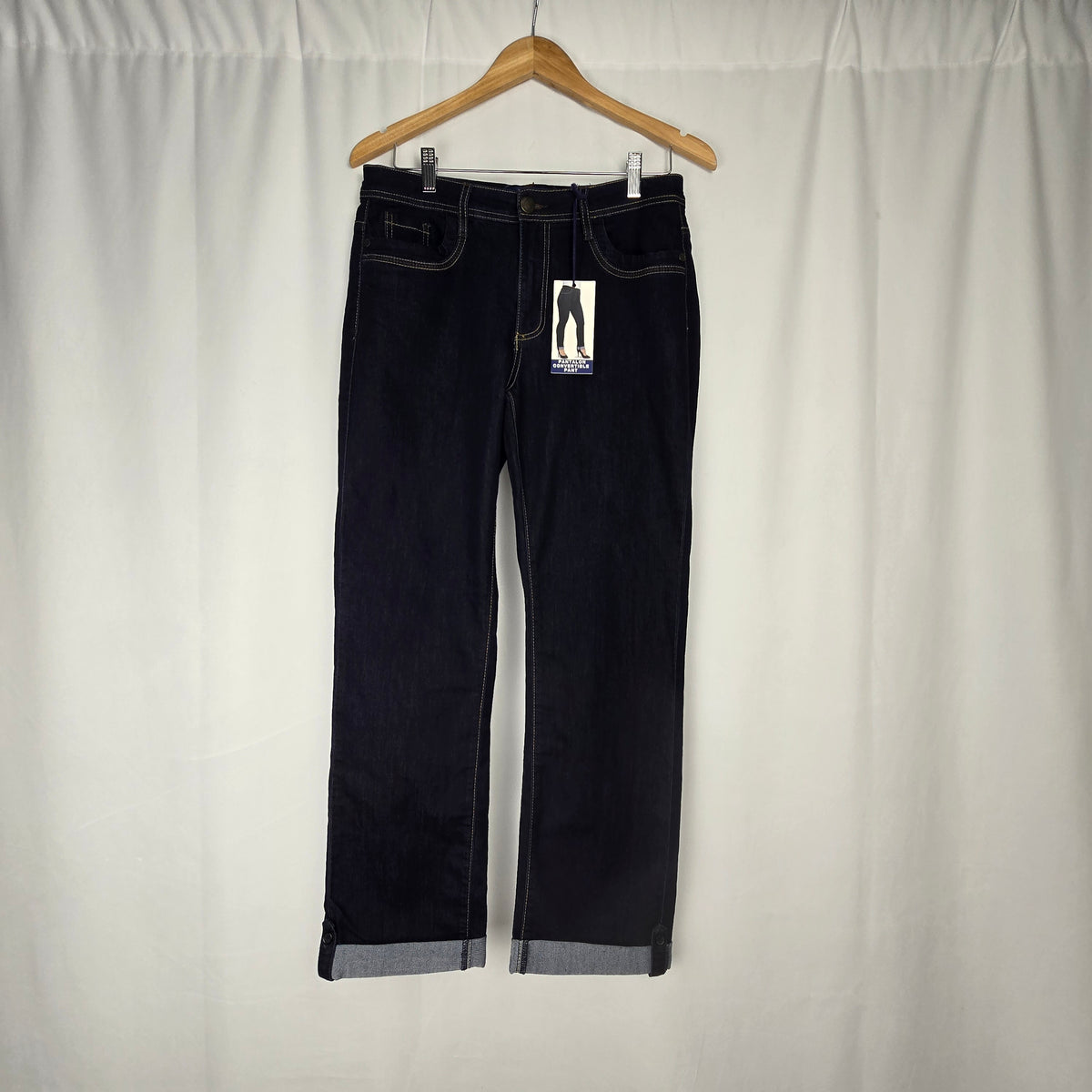 Santana Convertible Straight Leg Jeans | Dark Wash | Size 10x32