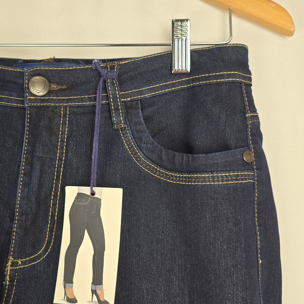 Santana Convertible Straight Leg Jeans | Dark Wash | Size 10x32