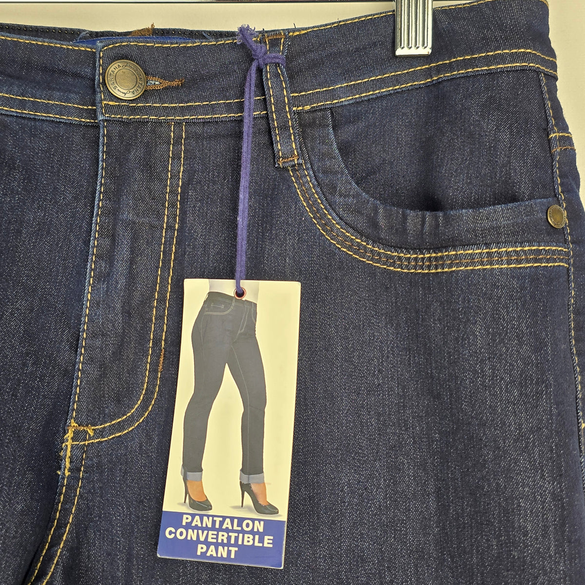 Santana Convertible Straight Leg Jeans | Dark Wash | Size 10x32