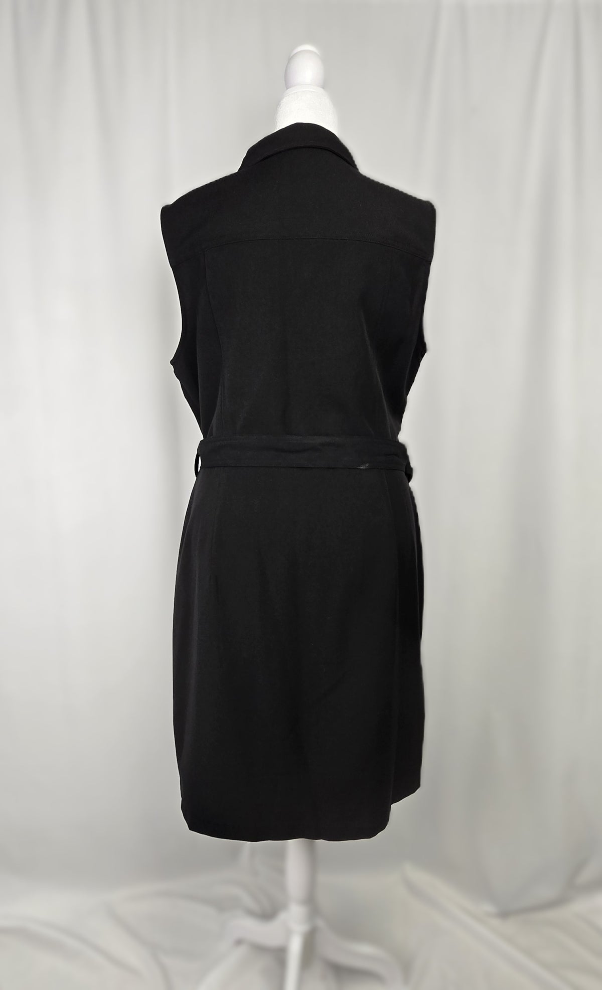 Sharagano Belted Utility Dress | Size 16 | Black with Gold Hardware