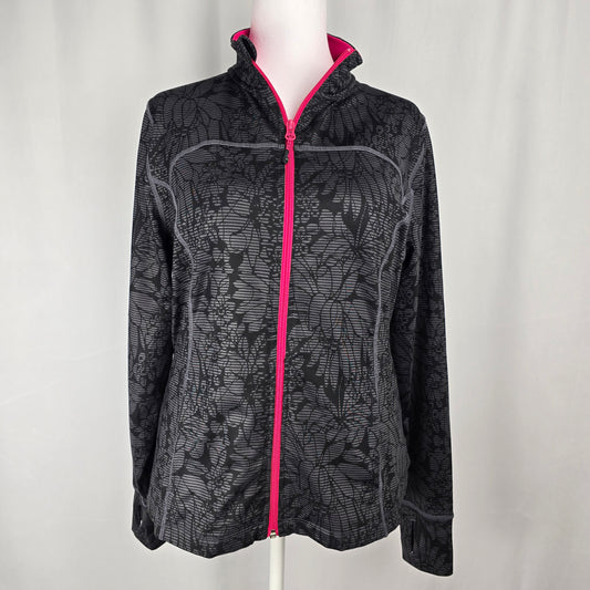 Mondetta Large Athletic Jacket | Gray, Black & Pink Activewear
