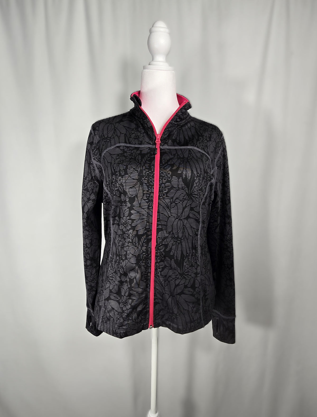 Mondetta Large Athletic Jacket | Gray, Black & Pink Activewear
