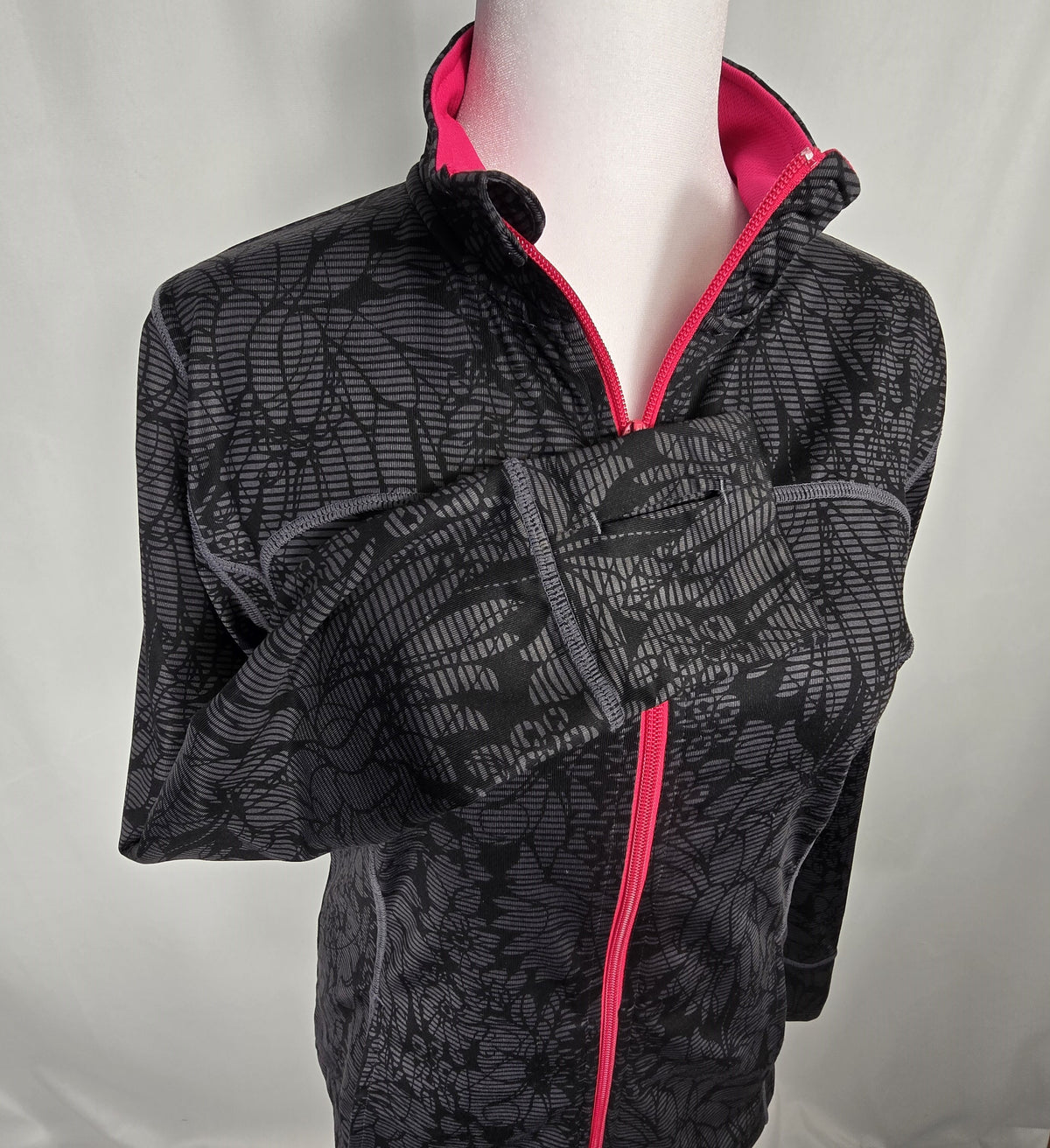 Mondetta Large Athletic Jacket | Gray, Black & Pink Activewear