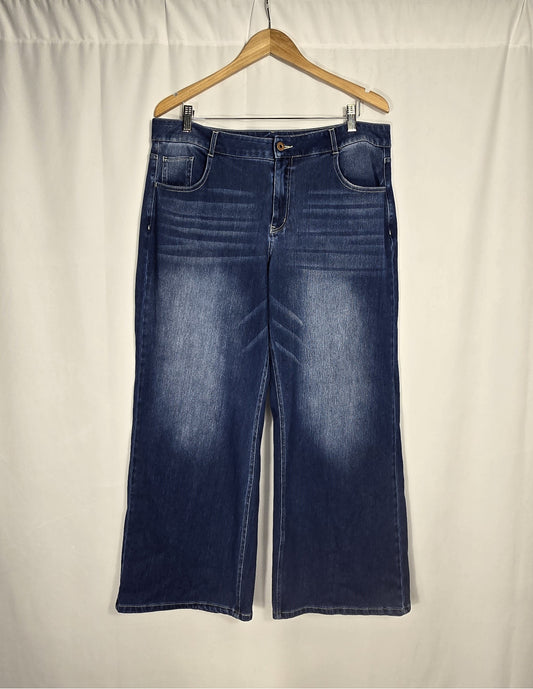 Halara Dark Wash Stretch Wide Leg Jeans | Estimated Women's 18W