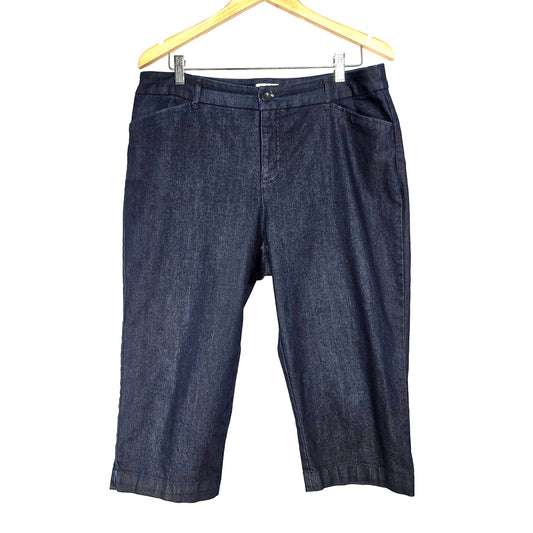 St. John's Bay Dark Wash Stretch Denim Capri Jeans | Size 14