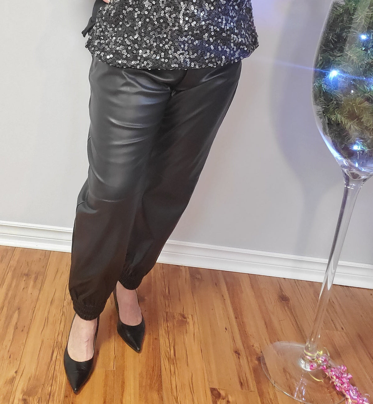 Zara Faux Leather Joggers Large Preloved