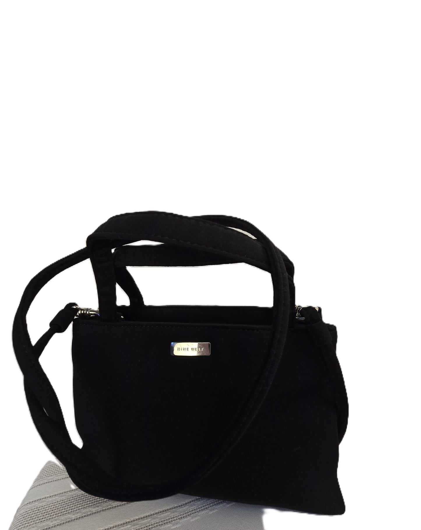 Nine West Black Fabric Mini Handbag with Shoulder Strap Preloved